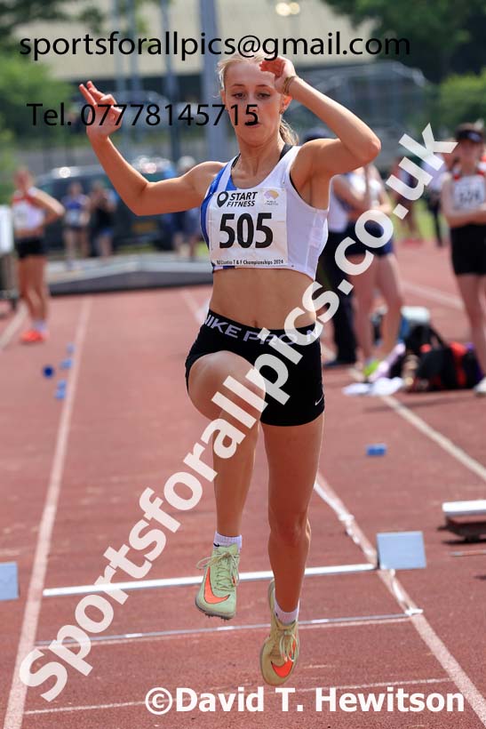Womens Under-17s Triple Jump, 2024 North Eastern Track and Field Champs., Middlesbrough.  Photo: David T. Hewitson/Sports for All Pics